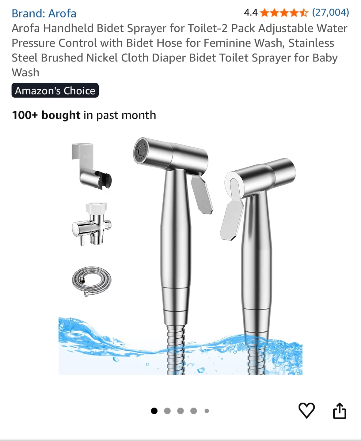 Hand held bidet spray for toilet