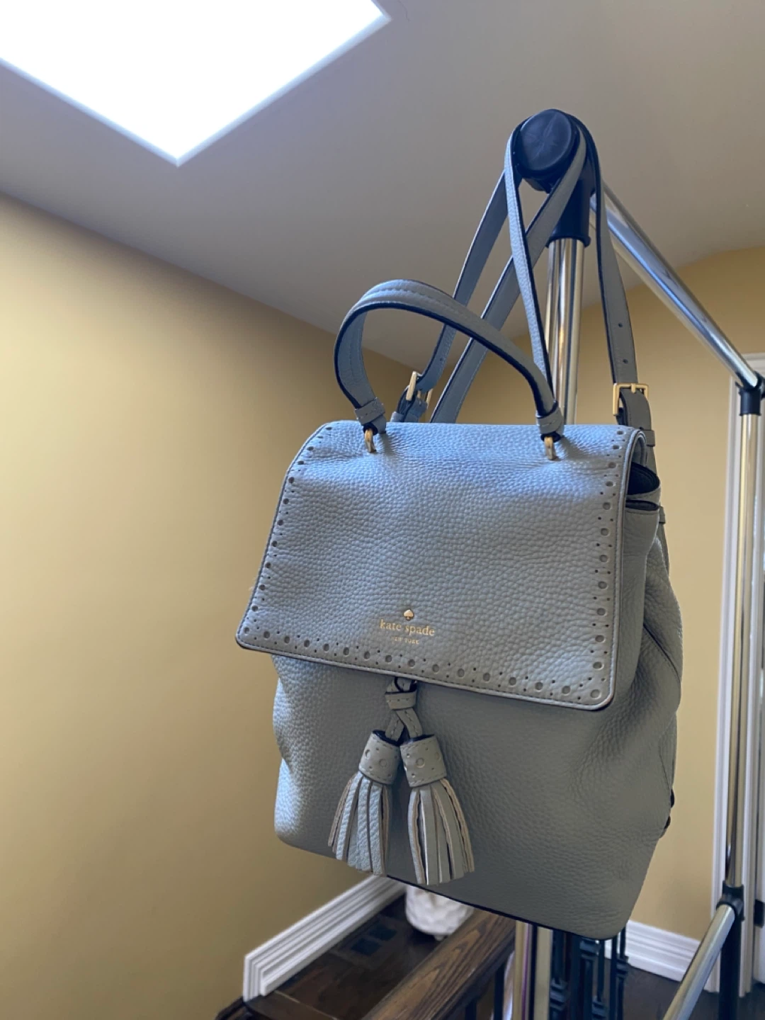 Kate Spade Grey Leather Backpack with Tassels - photo 2