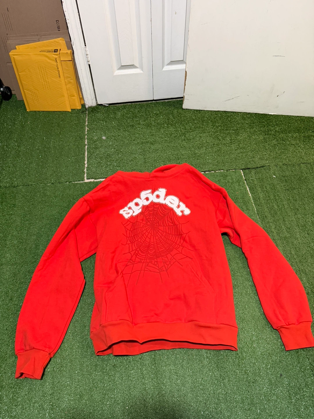 Dark orange Sp5der Hoodie