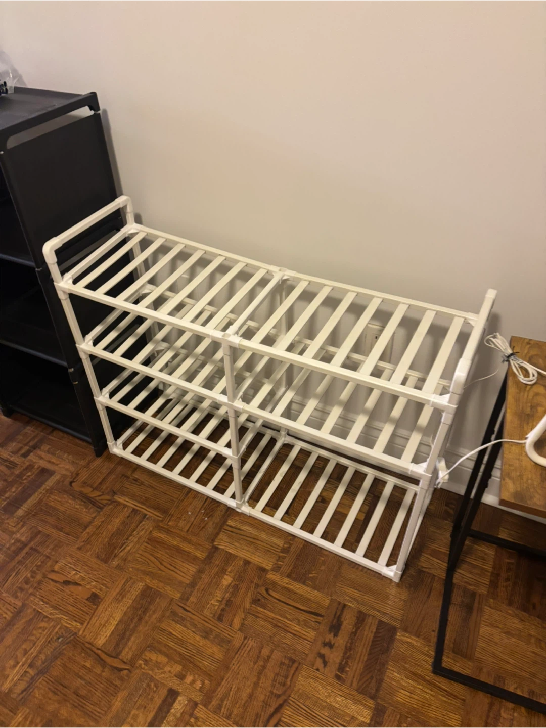 White 4-Tier Shoe Rack