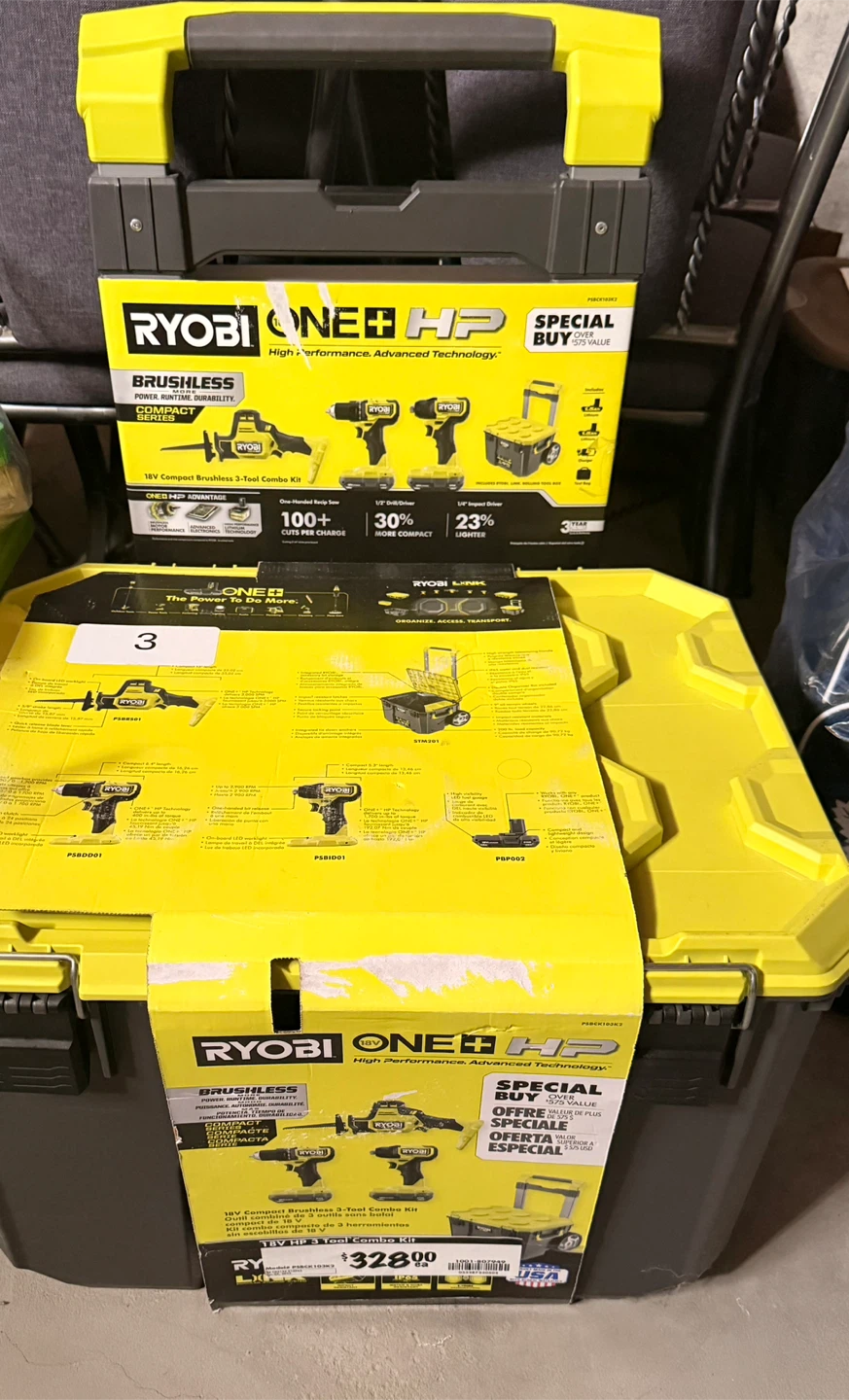 Ryobi ONE+ HP 18V Brushless 3-Tool Combo Kit