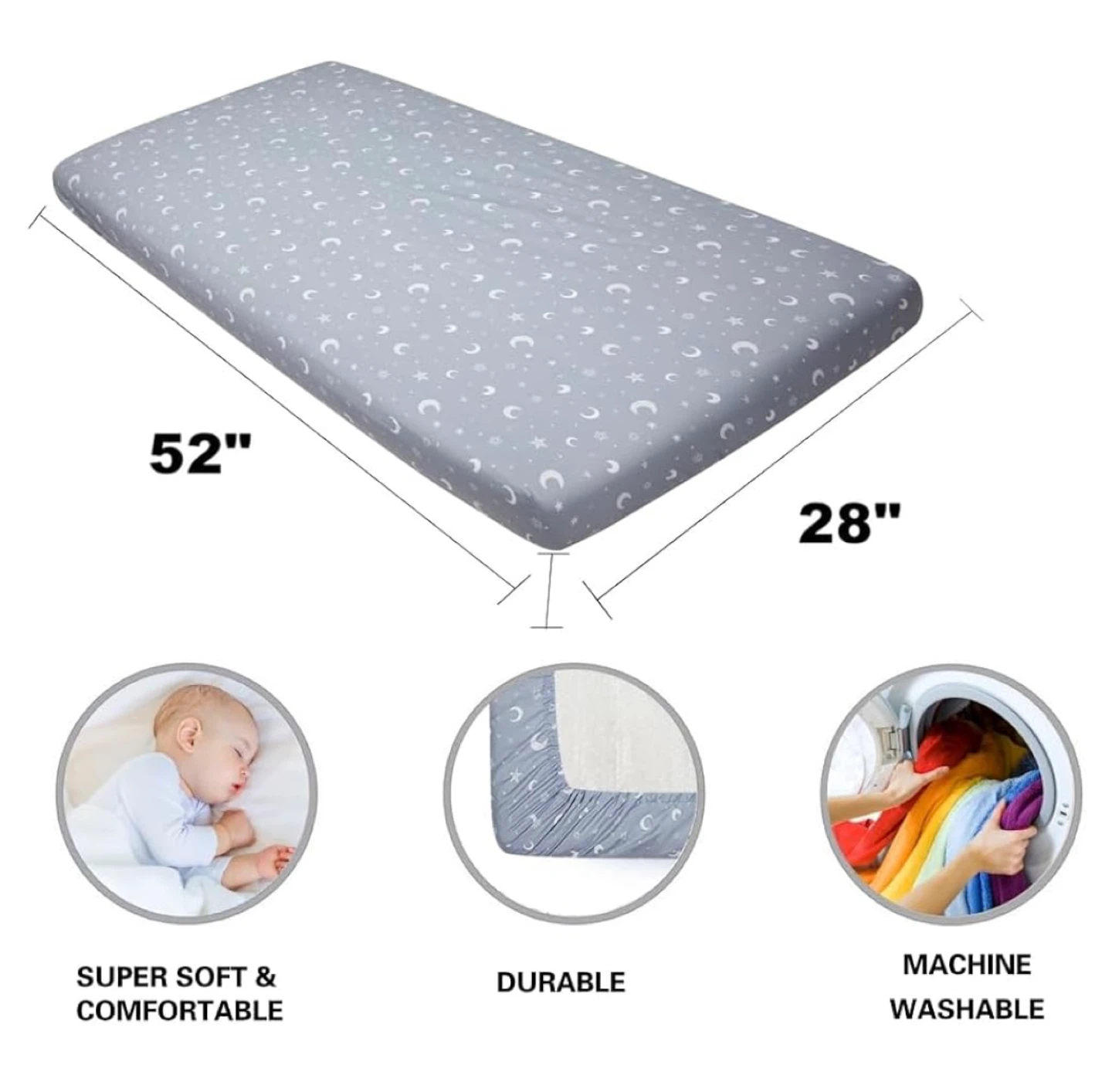 Brand New 4 Pack Soft Star and Moon Neutral Sheets - photo 4