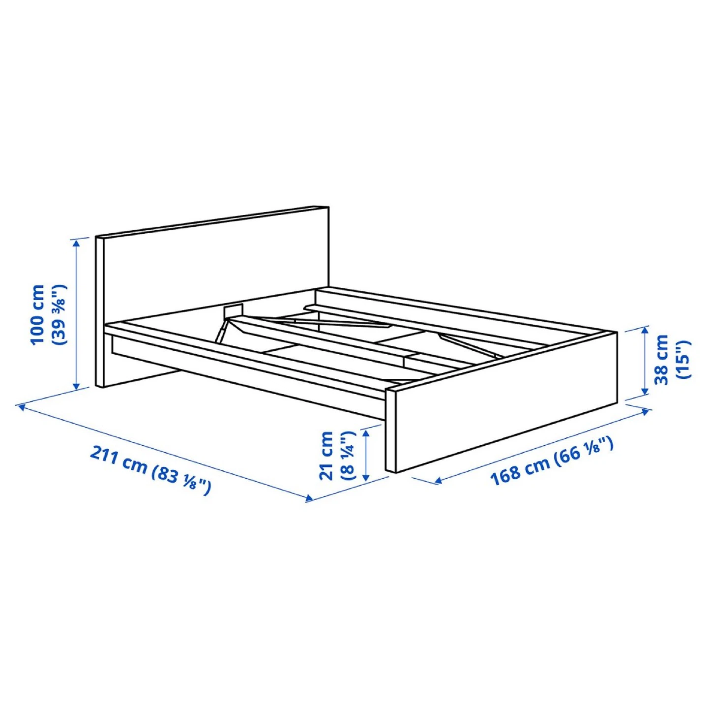 MALM Queen Bed frame & Night Table - photo 3