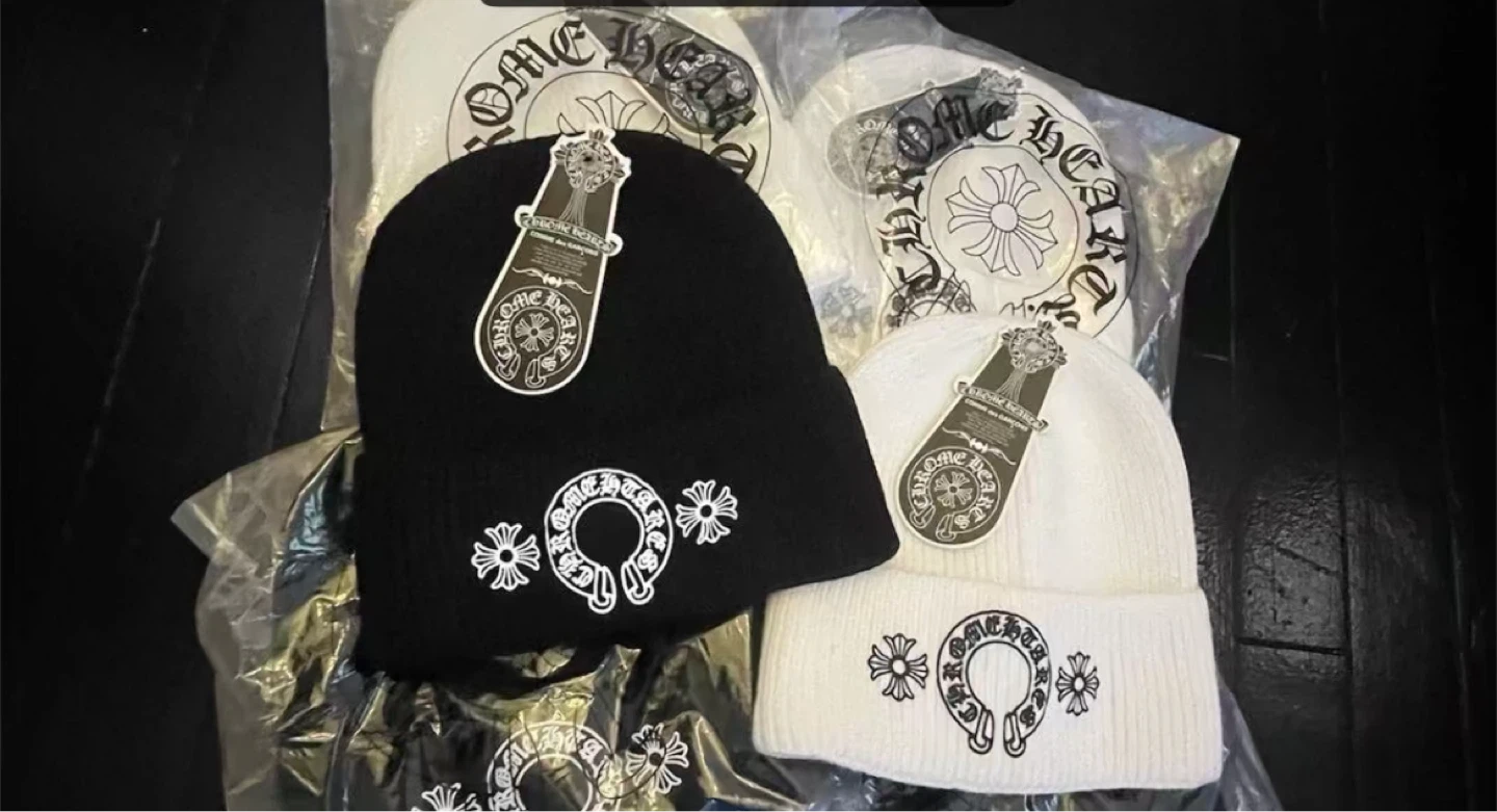 Chrome Hearts Beanies (Black and White)