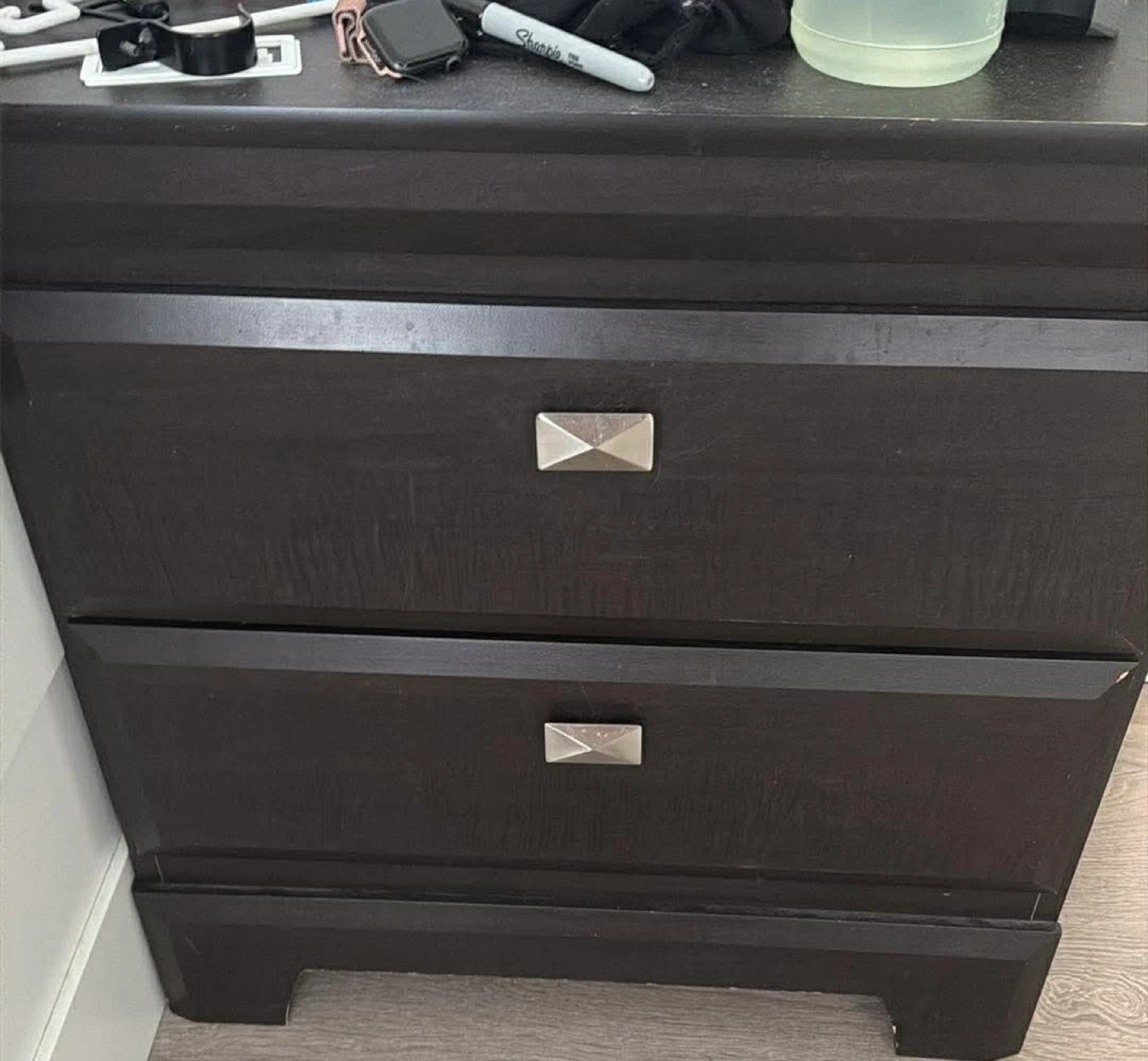 Dark Brown 6-Drawer Dresser Matching Night Table - photo 2