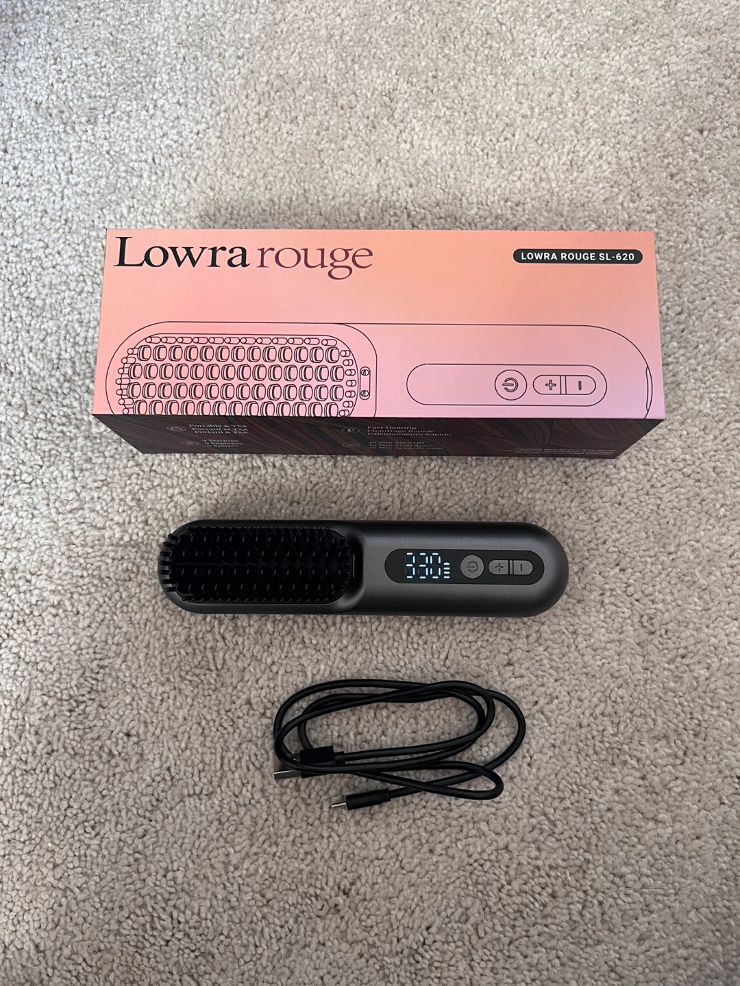 LOWRA ROUGE Cordless 2-in-1 Hair Straightener Brush