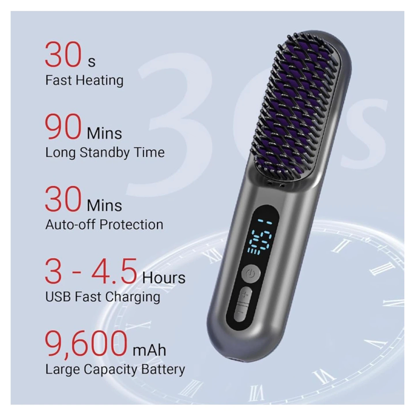 LOWRA ROUGE Cordless 2-in-1 Hair Straightener Brush - photo 3