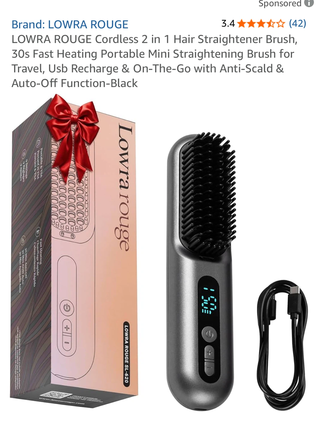 LOWRA ROUGE Cordless 2-in-1 Hair Straightener Brush - photo 5