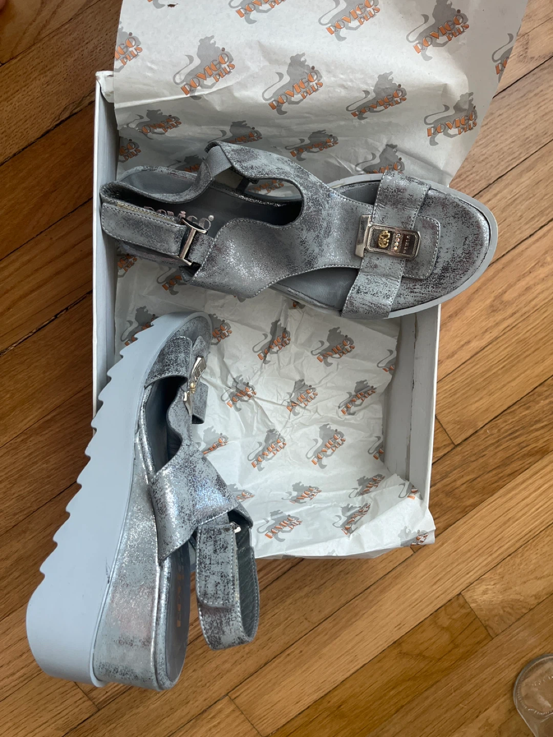 ROVIGO PLUS Women's Silver Metallic Wedge Sandals Size 39 - photo 2