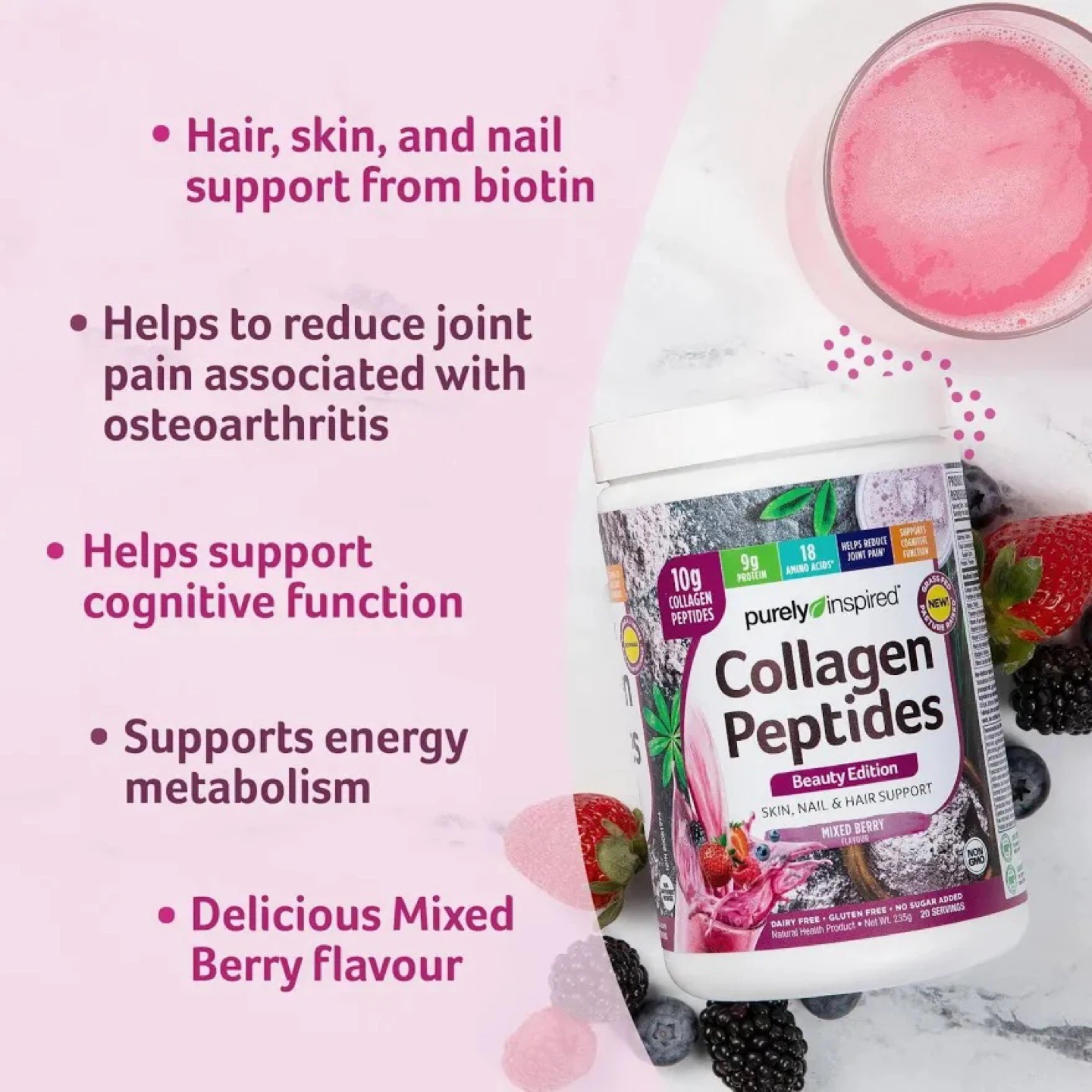 Purely Inspired Collagen Peptides Mixed Berry - photo 4