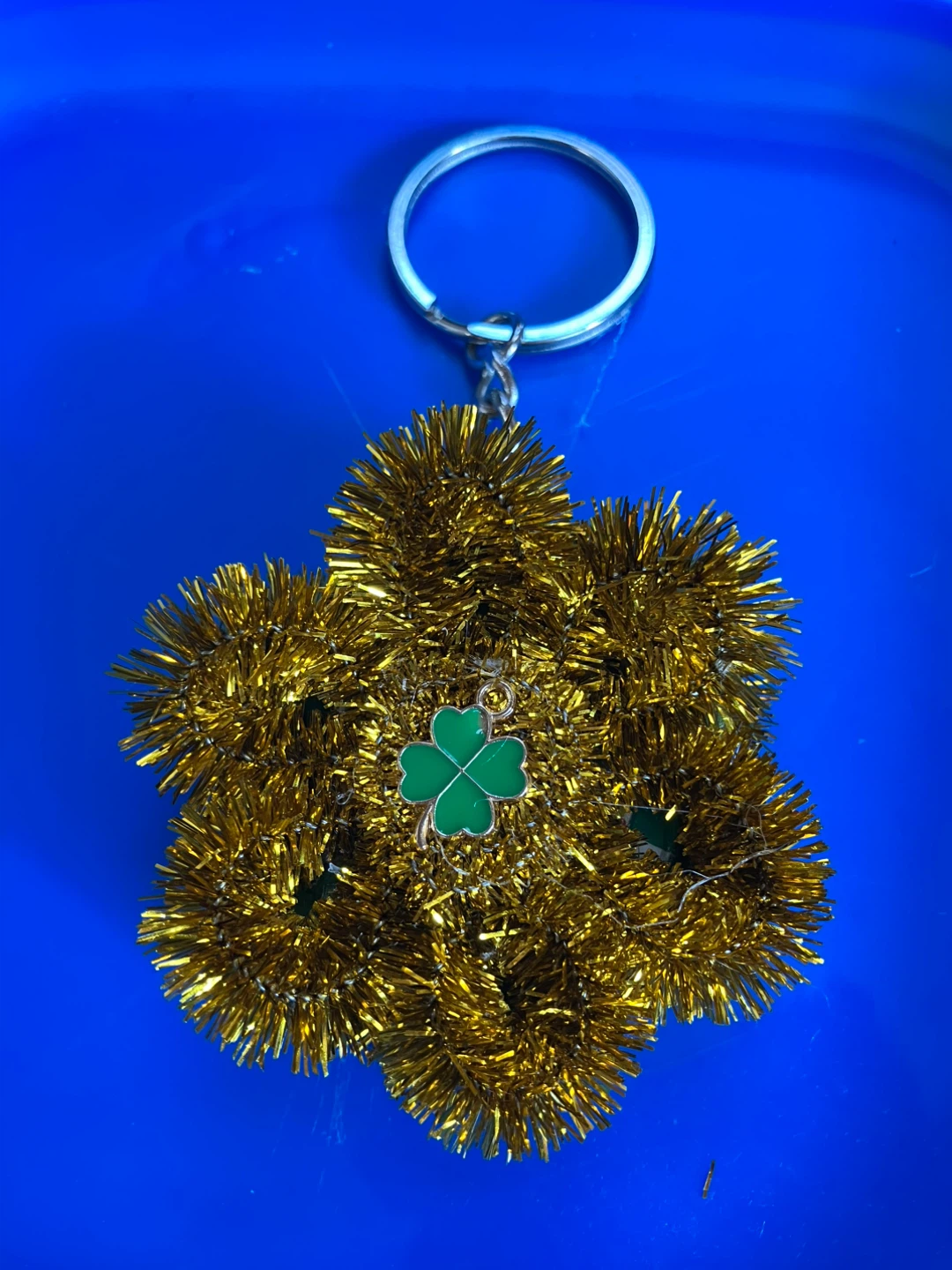 Flower Shaped Keychain with Charm