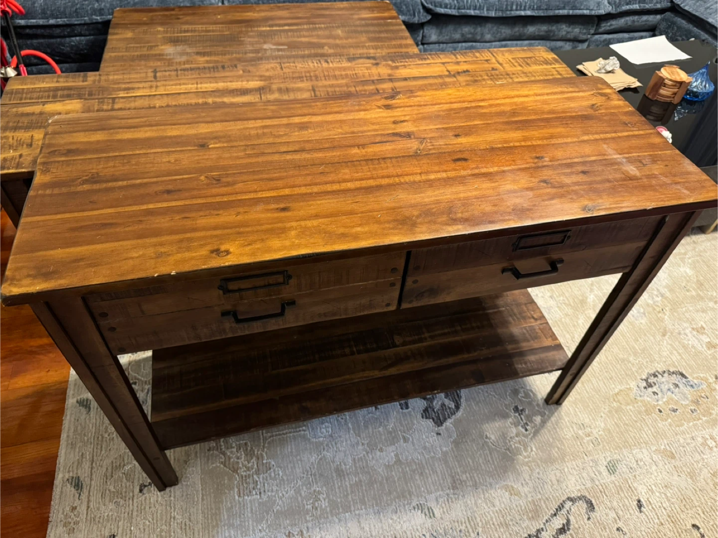 Wooden Coffee Table and End Table Set - photo 3