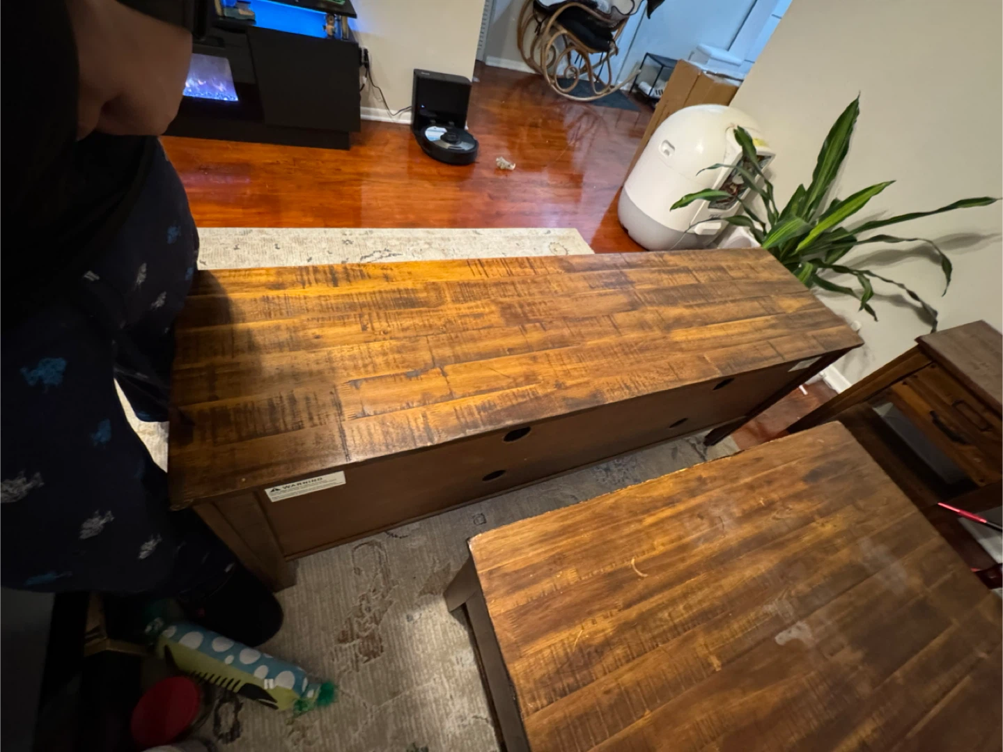 Wooden Coffee Table and End Table Set - photo 4