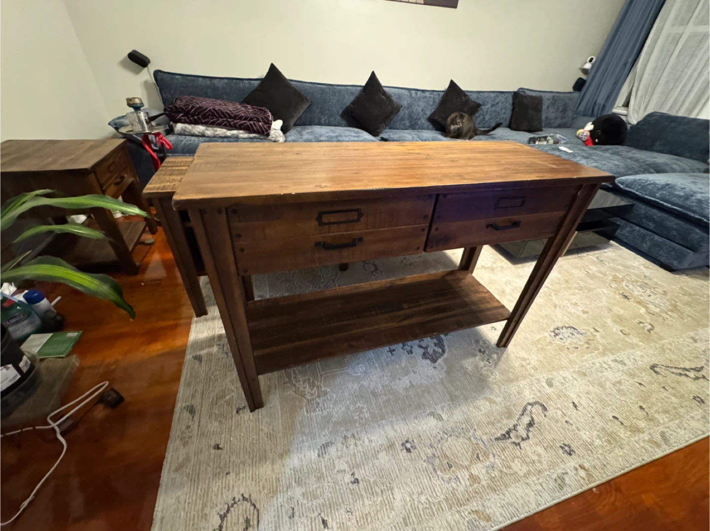 Wooden Coffee Table and End Table Set - photo 2