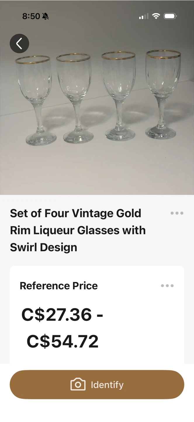 Set of 4 Vintage Gold Rim Liqueur Glasses - photo 5