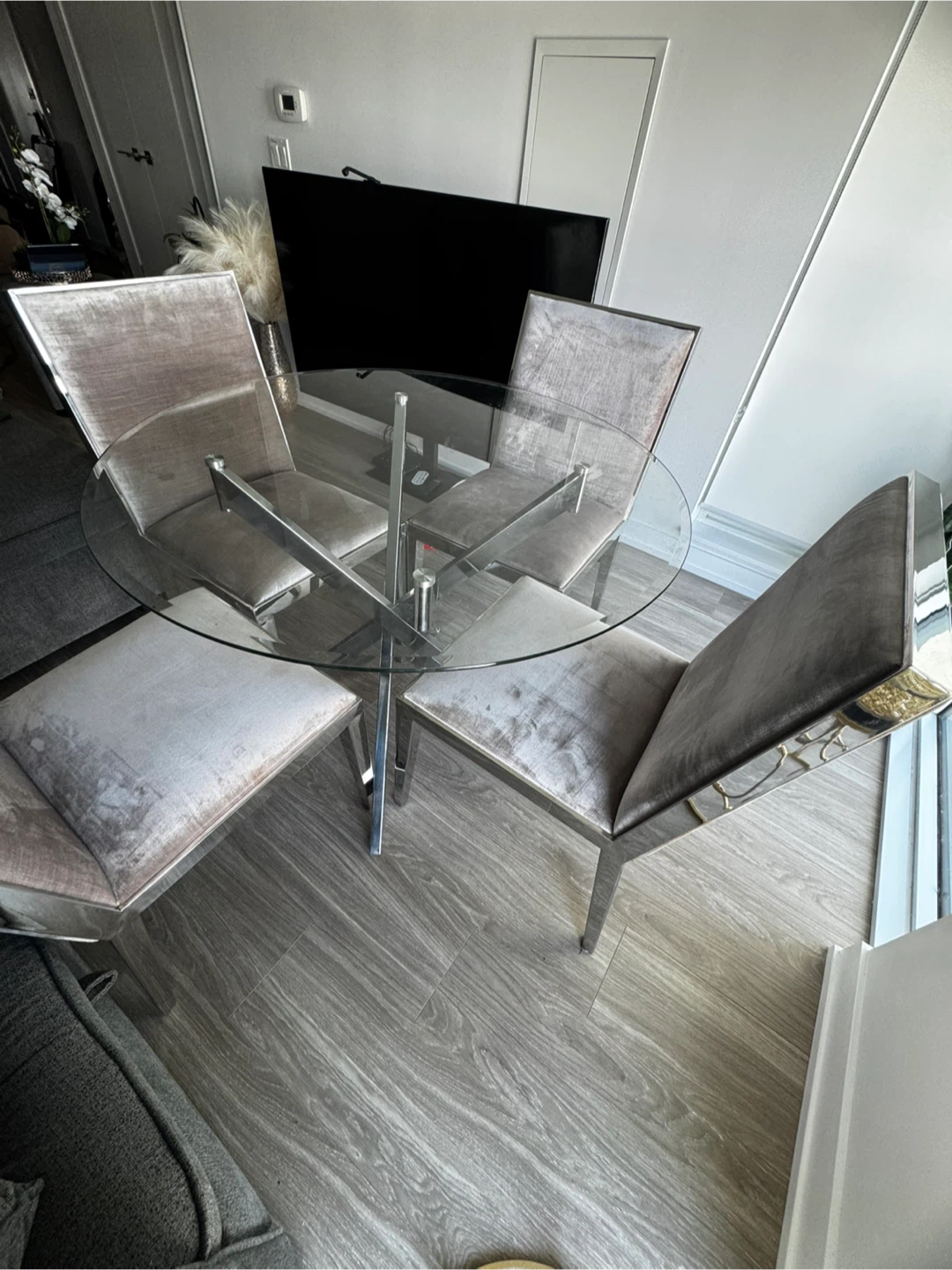 Glass Dining Table with 4 Chairs - photo 2