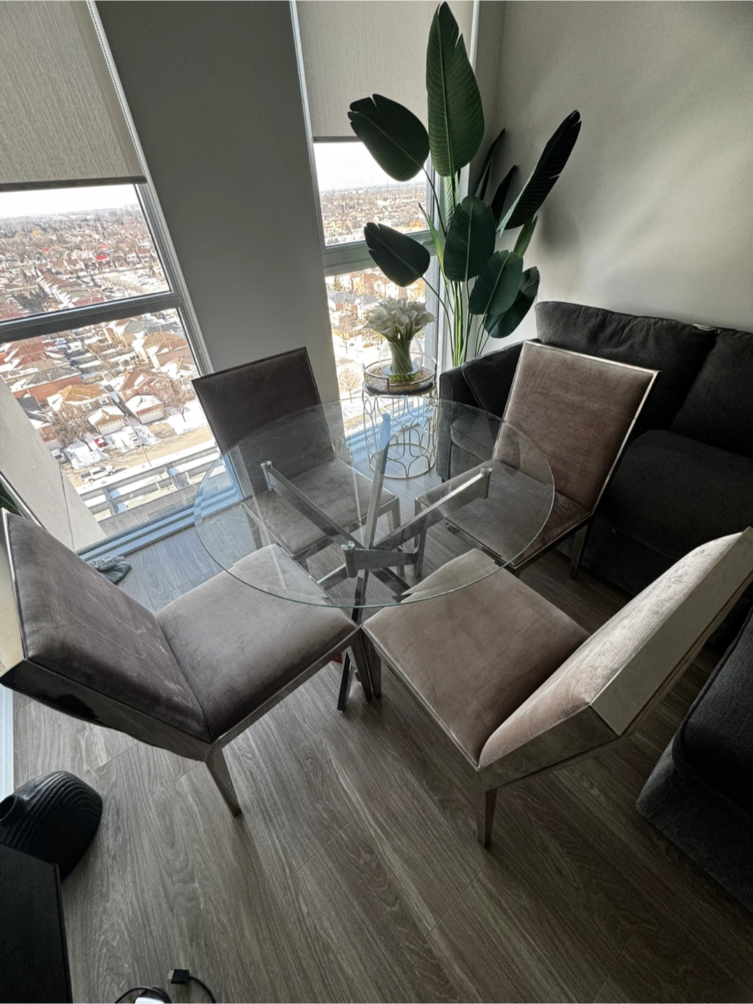 Glass Dining Table with 4 Chairs - photo 3