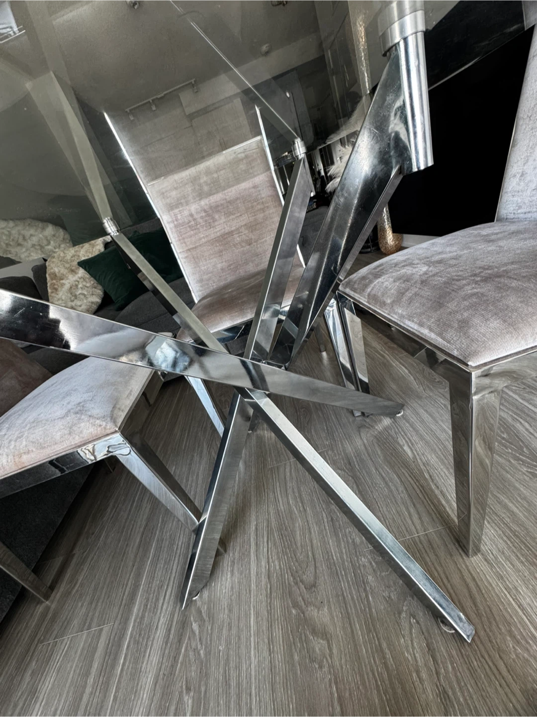 Glass Dining Table with 4 Chairs - photo 5