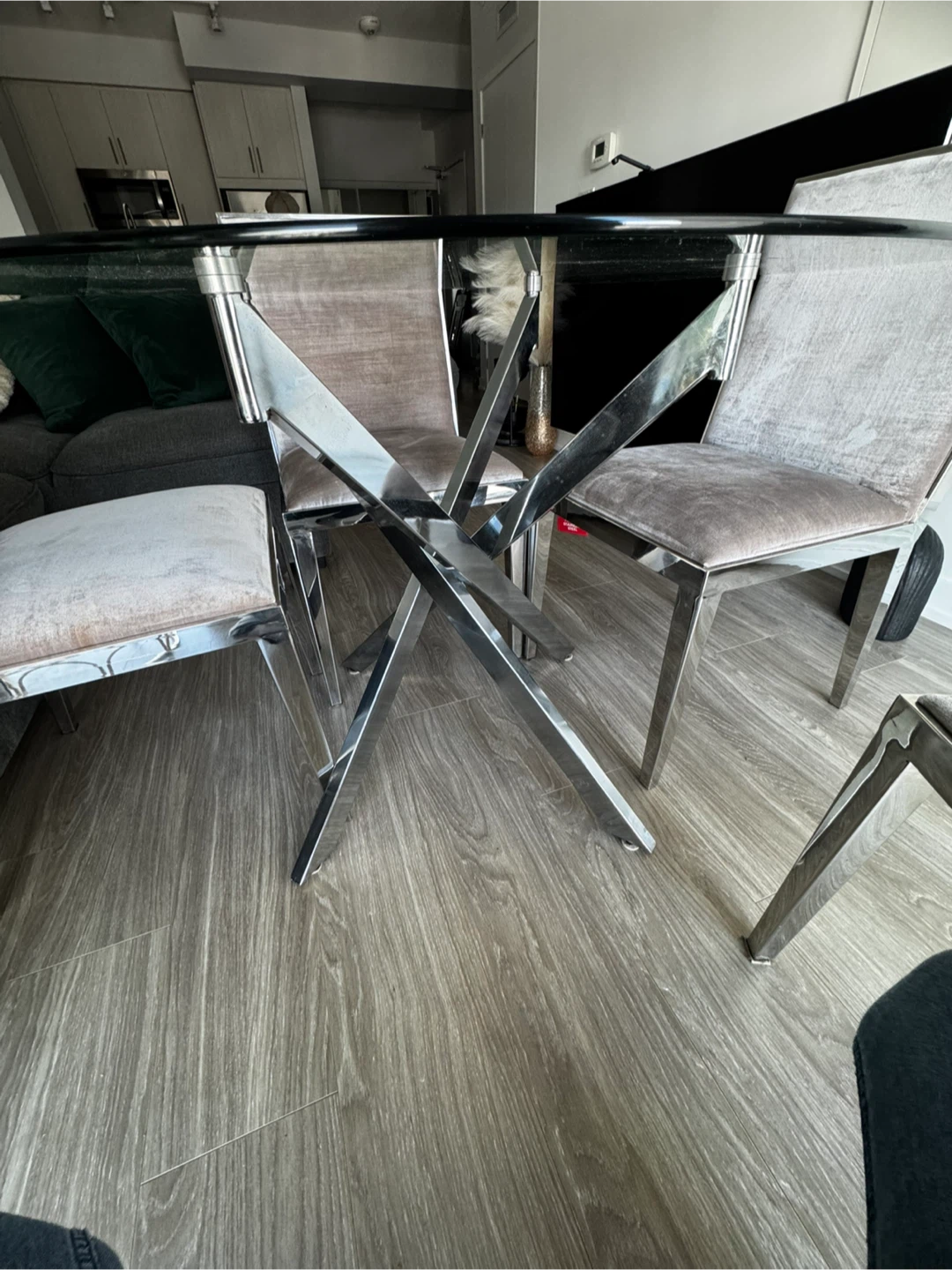 Glass Dining Table with 4 Chairs - photo 4
