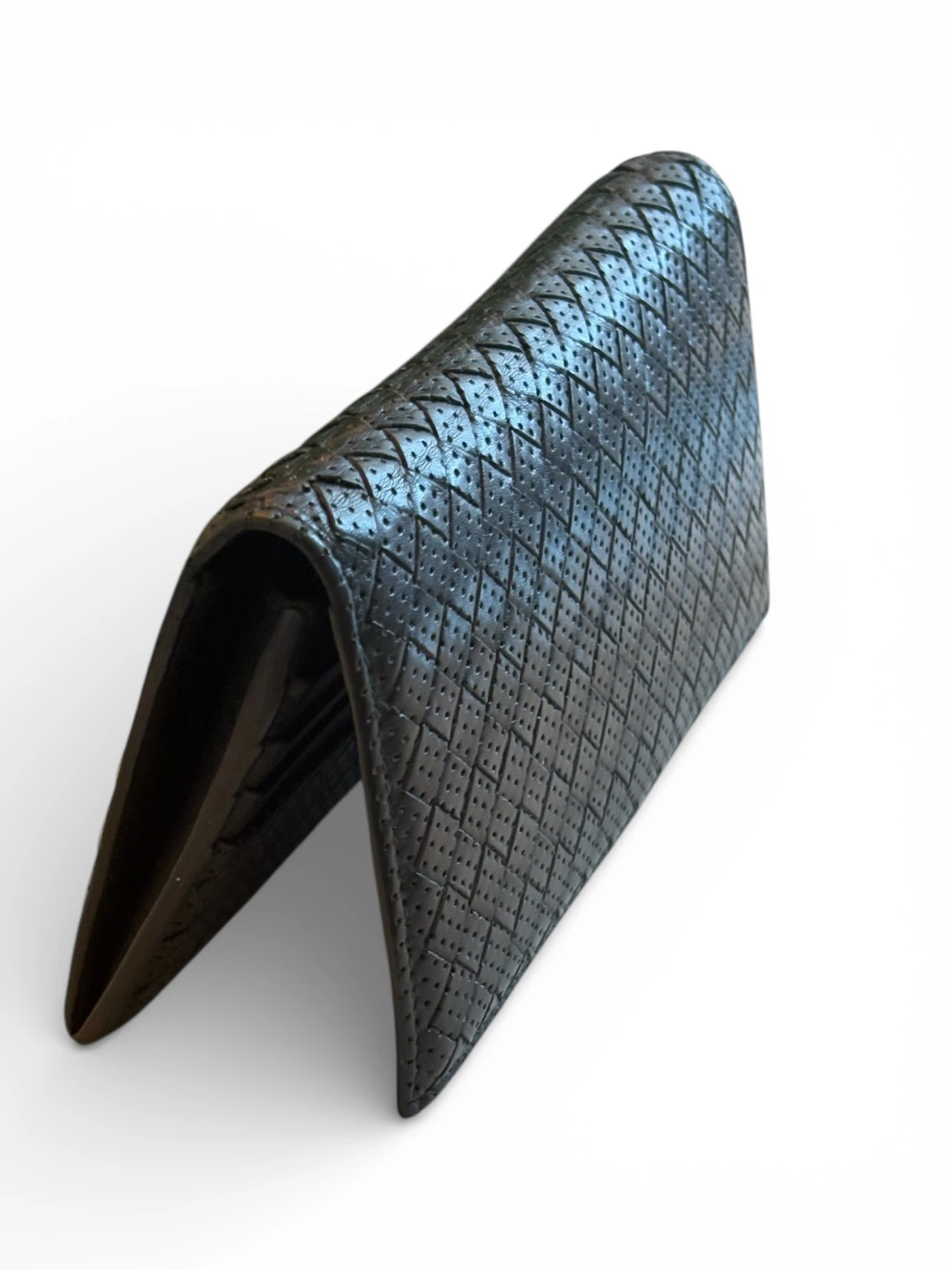 Bottega Veneta Black Woven Leather Bi-fold Wallet - photo 4