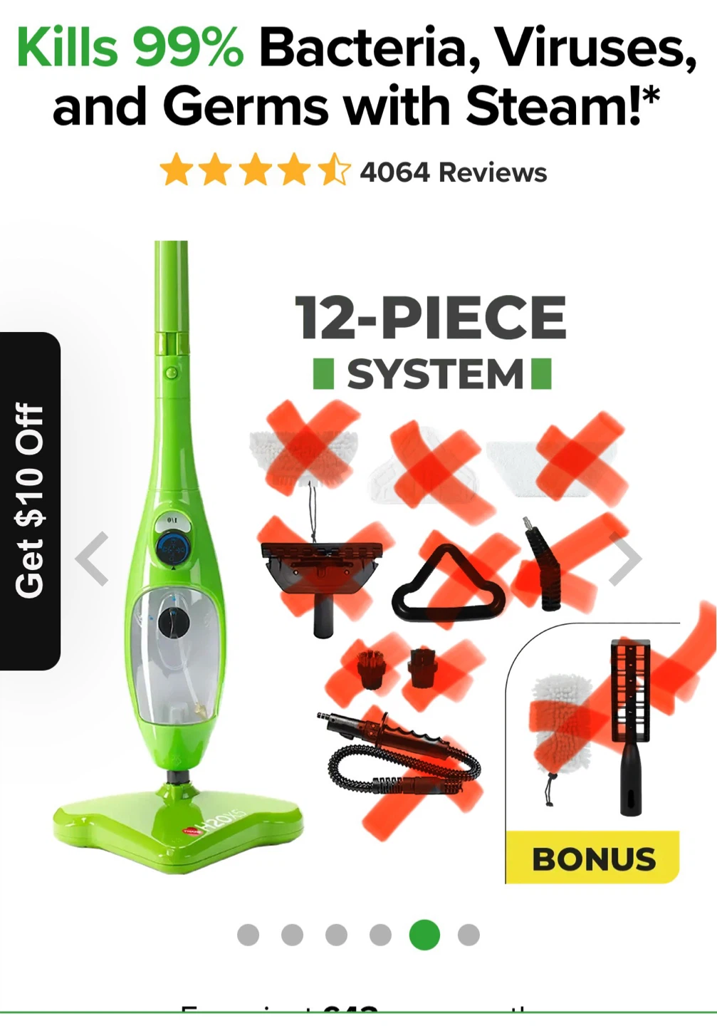 FREE H2O Mop X5 5-in-1 Steam Cleaner - photo 5