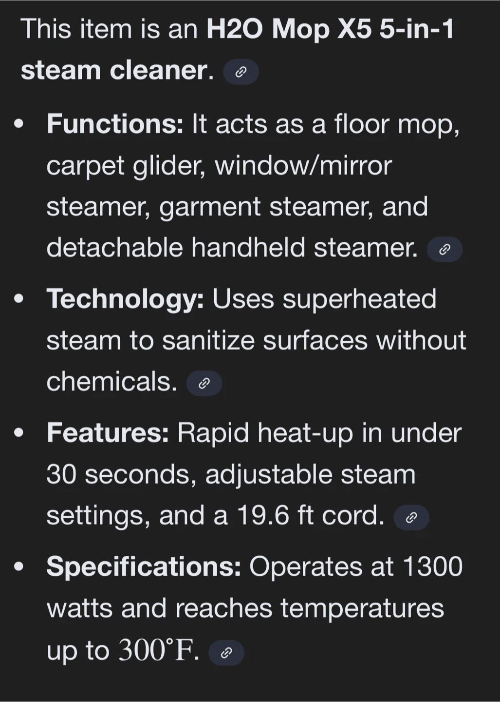 FREE H2O Mop X5 5-in-1 Steam Cleaner - photo 4