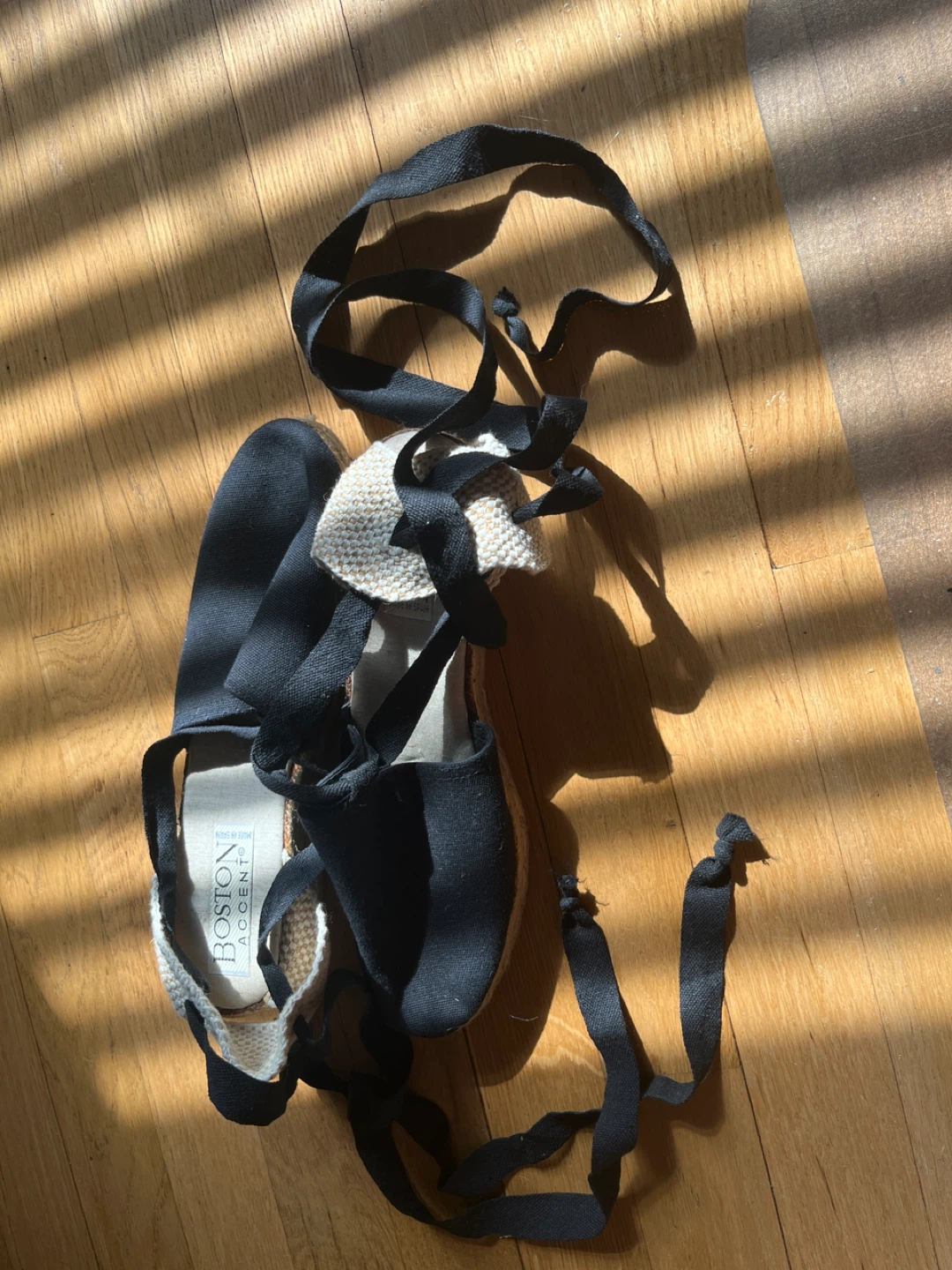 Black Espadrille Wedge Sandals