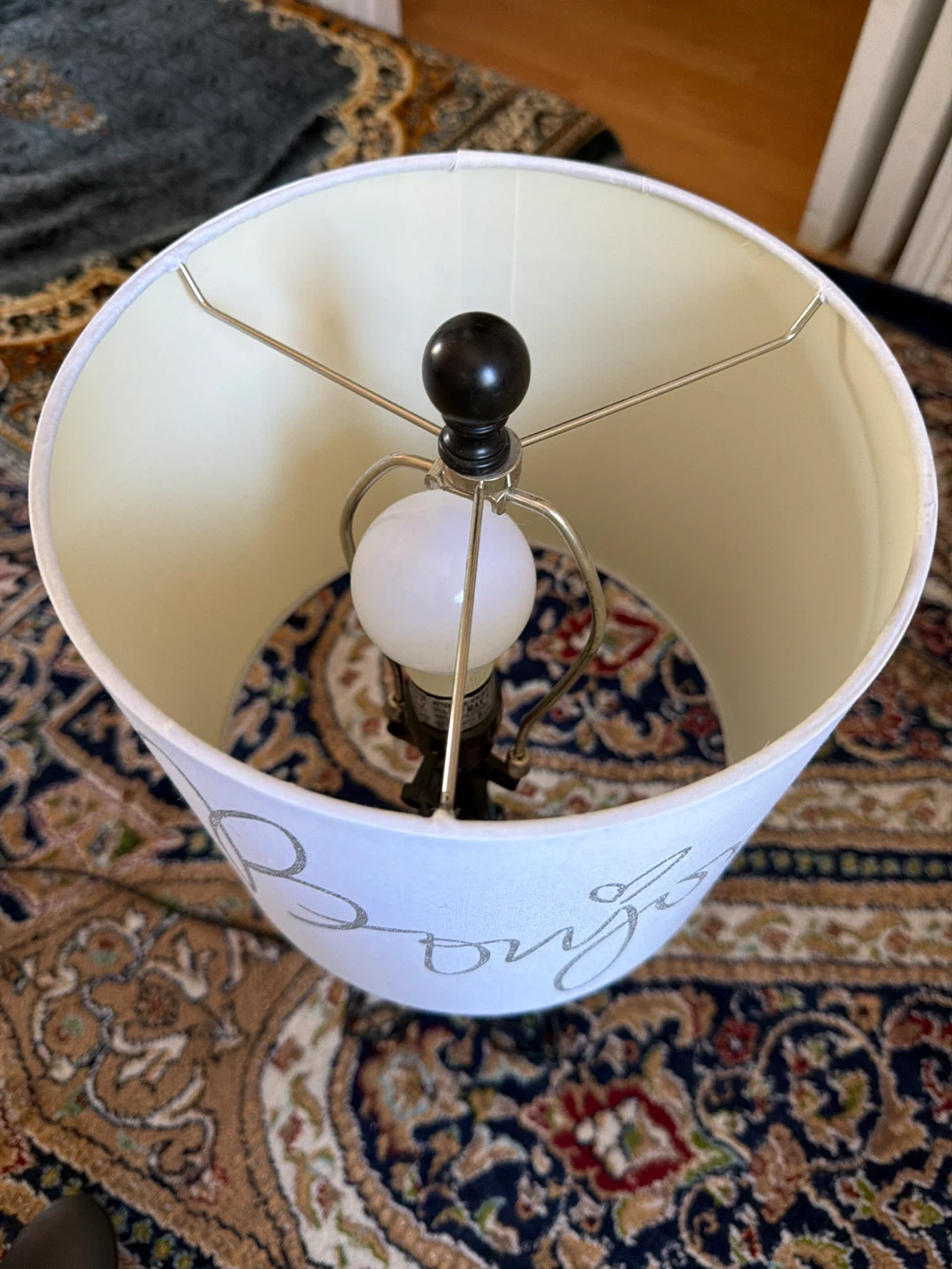 Table Lamp with Eiffel Tower Base and "Bonjour" Shade - photo 2