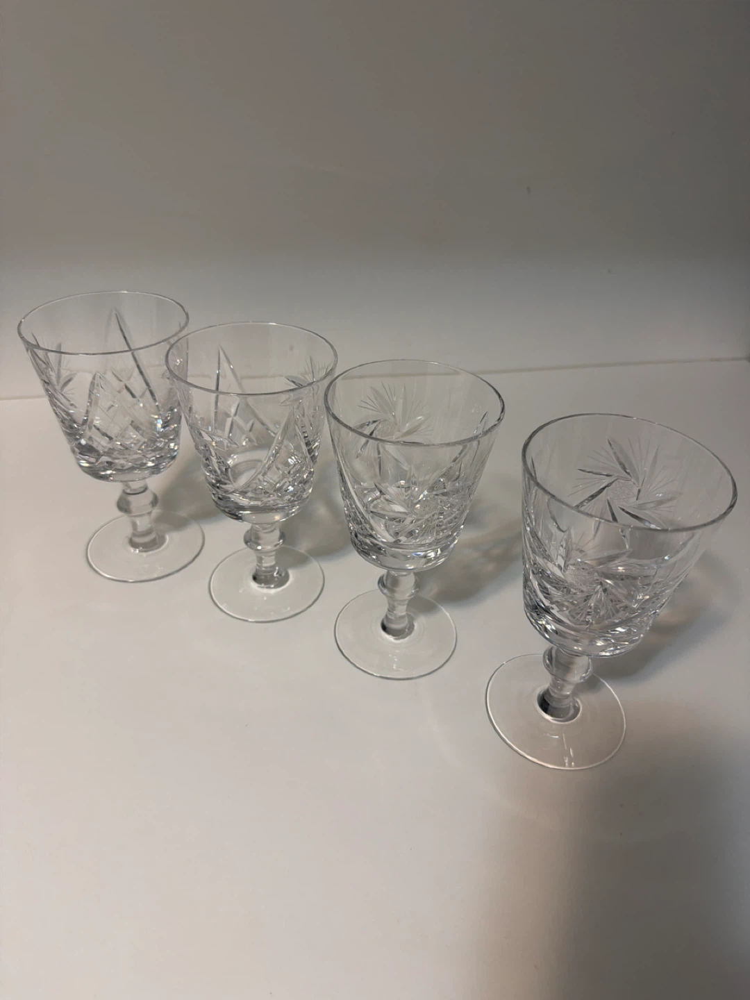 Set of 4 Vintage Pinwheel Crystal Liqueur/Sherry Glasses - photo 4