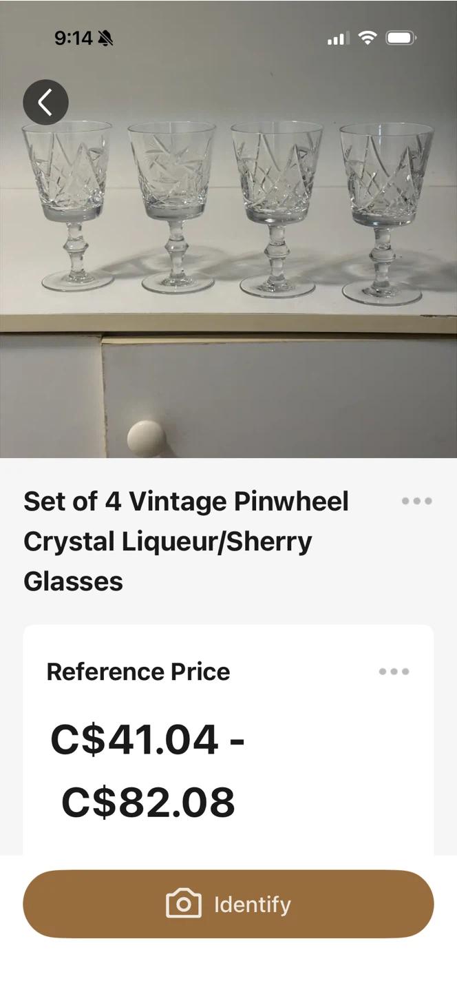 Set of 4 Vintage Pinwheel Crystal Liqueur/Sherry Glasses - photo 5