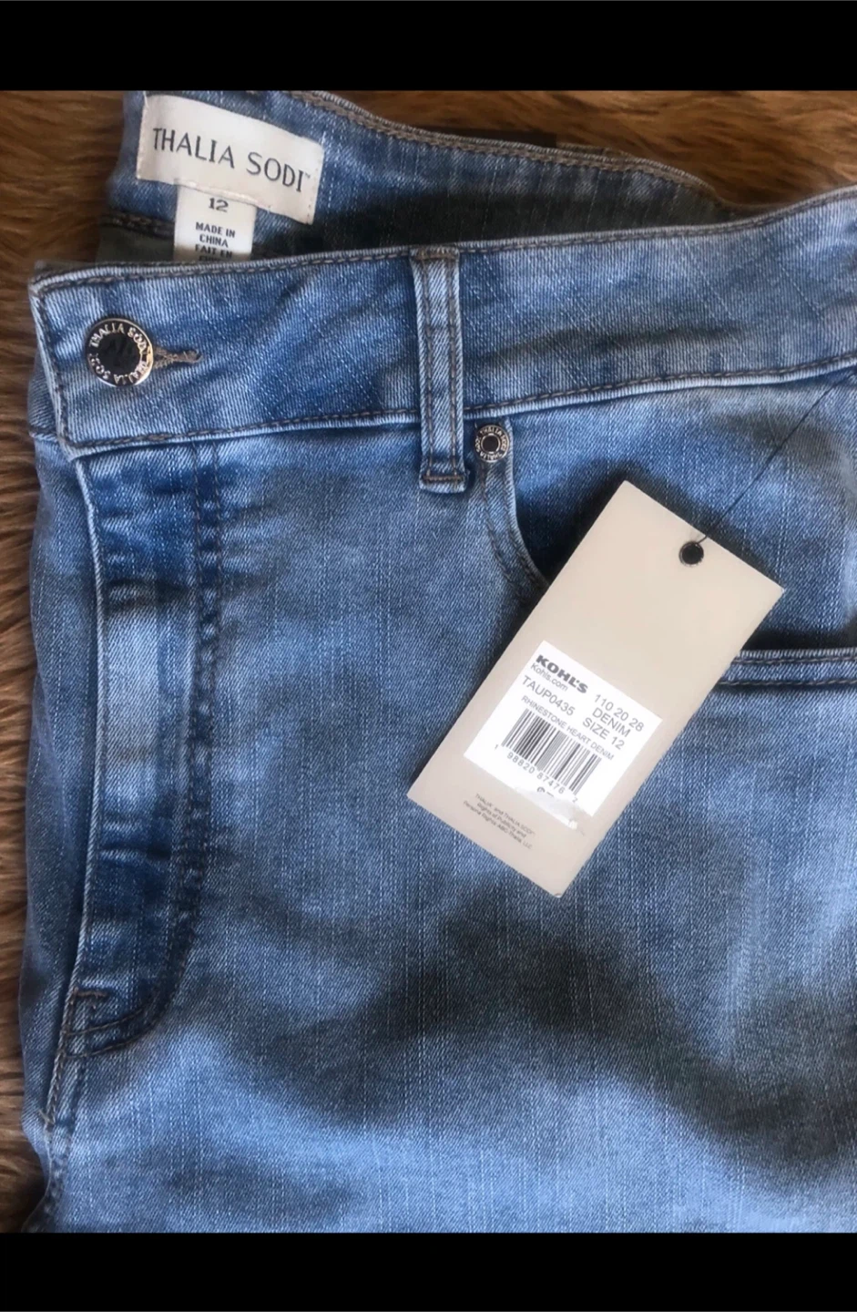 33” waist Women's Jeans Size 12 Embellished Heart Denim - photo 3