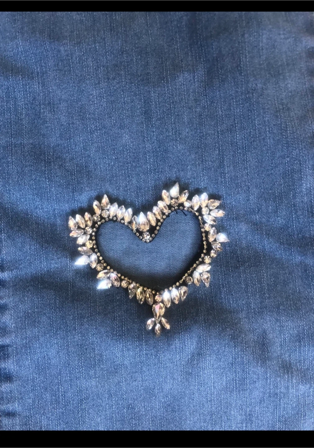 33” waist Women's Jeans Size 12 Embellished Heart Denim - photo 2