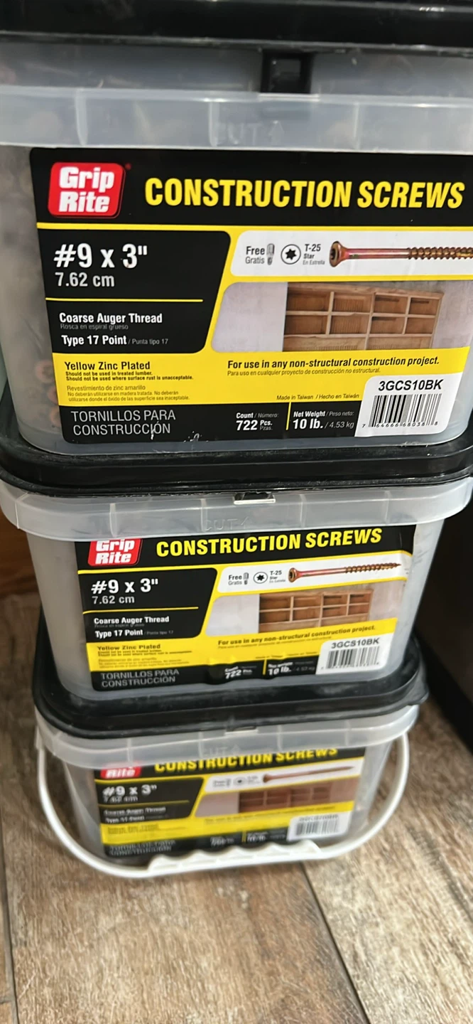Grip-Rite #9 x 3" Construction Screws - 722 pcs - photo 3