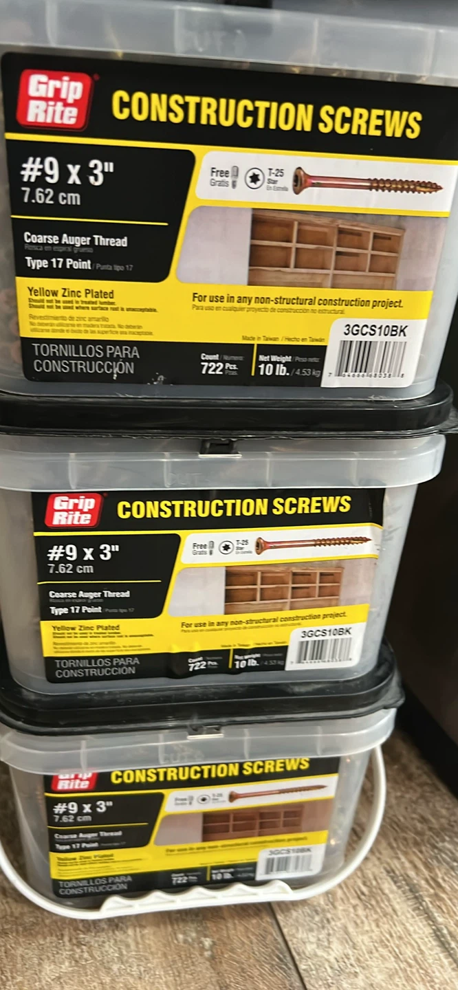 Grip-Rite #9 x 3" Construction Screws - 722 pcs