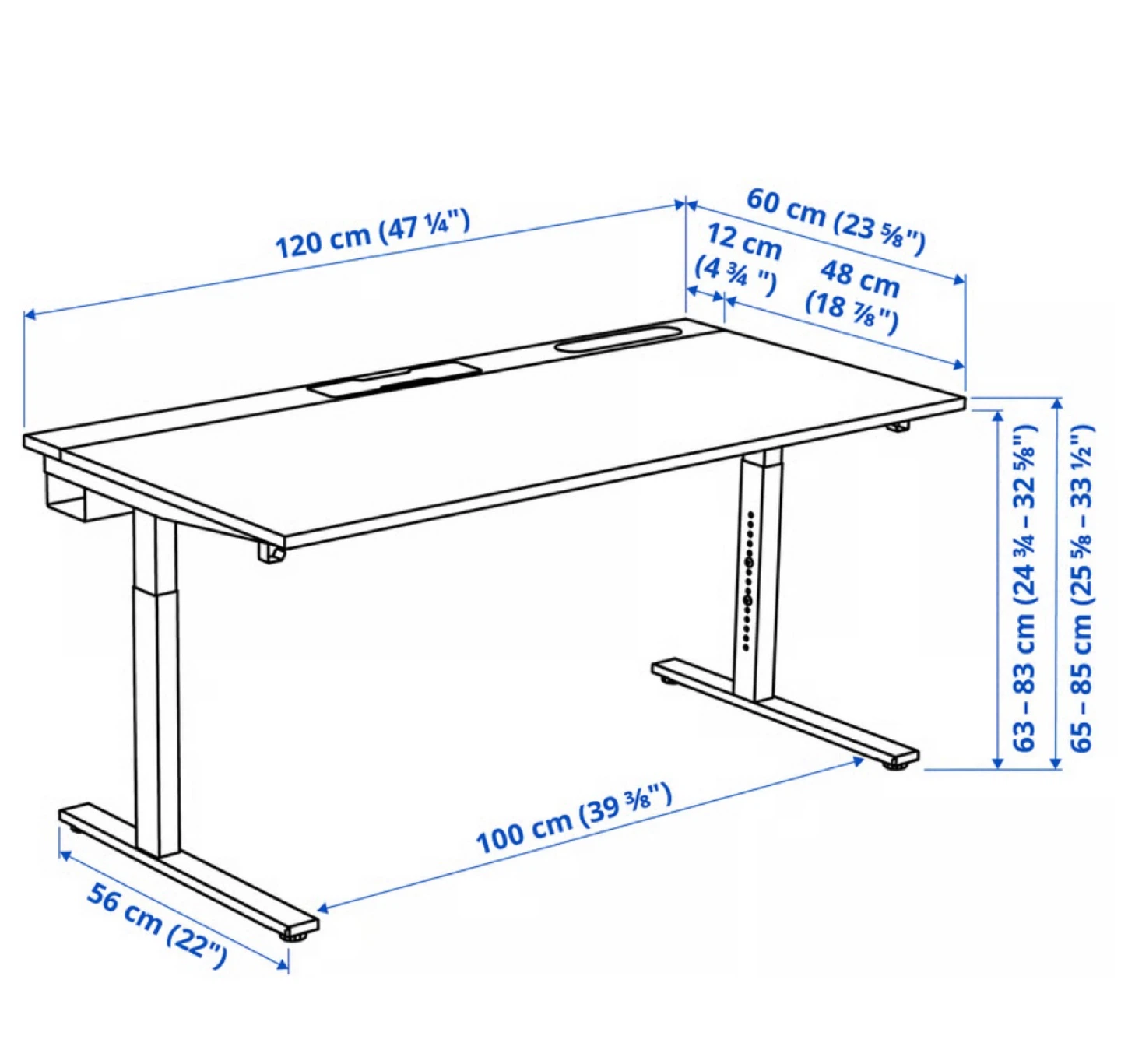 MITTZON Desk, Black Stained Ash Veneer/Black - photo 2
