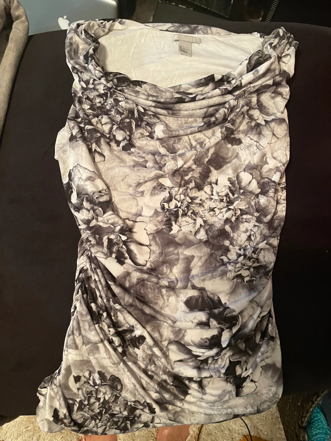 H&M Women's Ruched Floral Top Size L