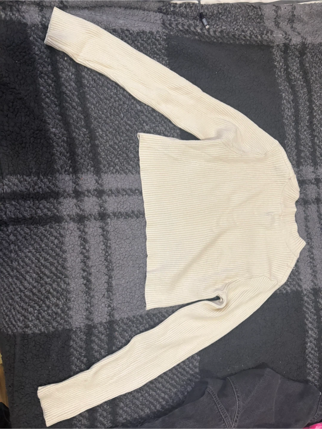 White Crop Top Sweater - Large - photo 2