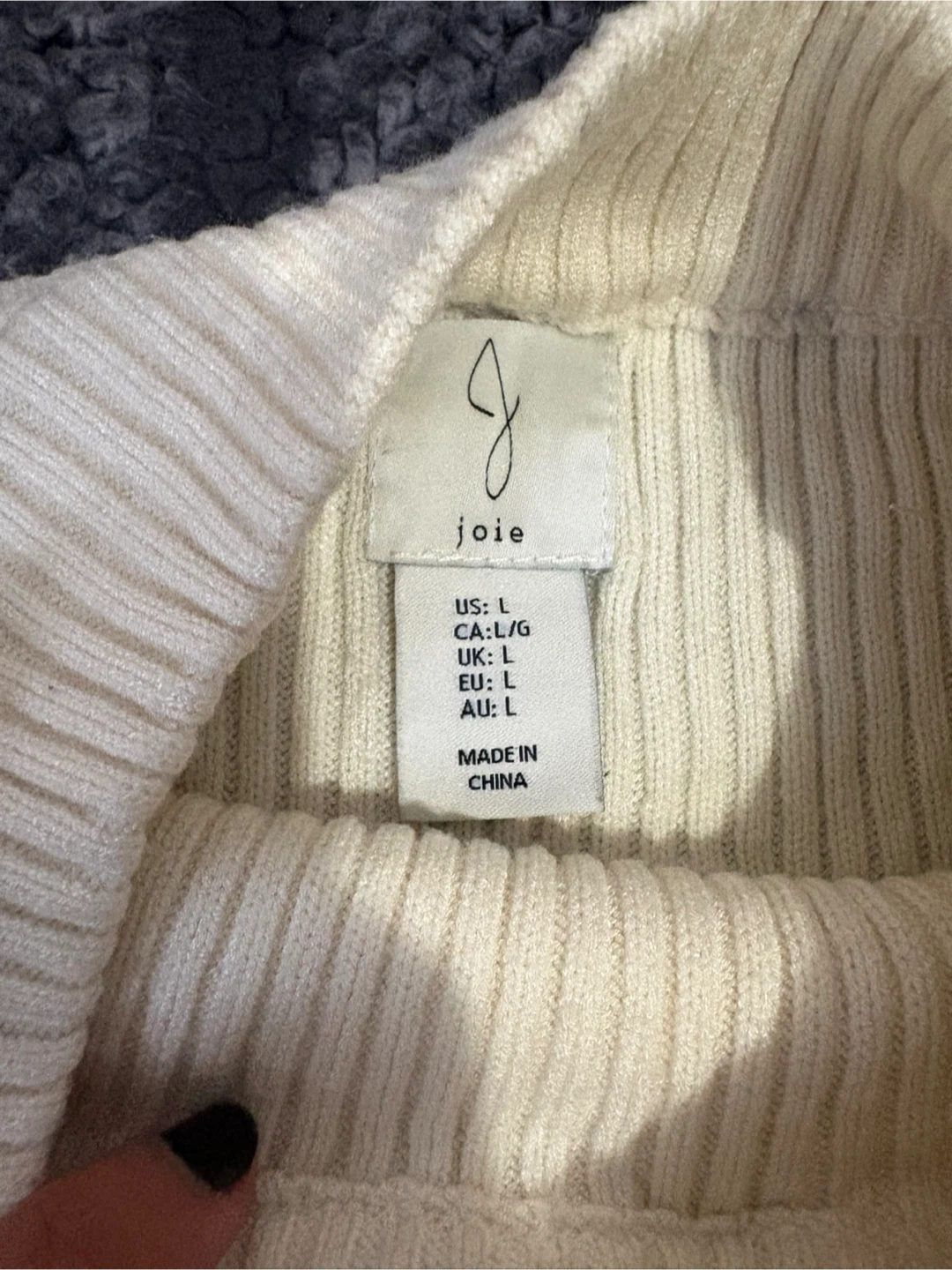 White Crop Top Sweater - Large - photo 3
