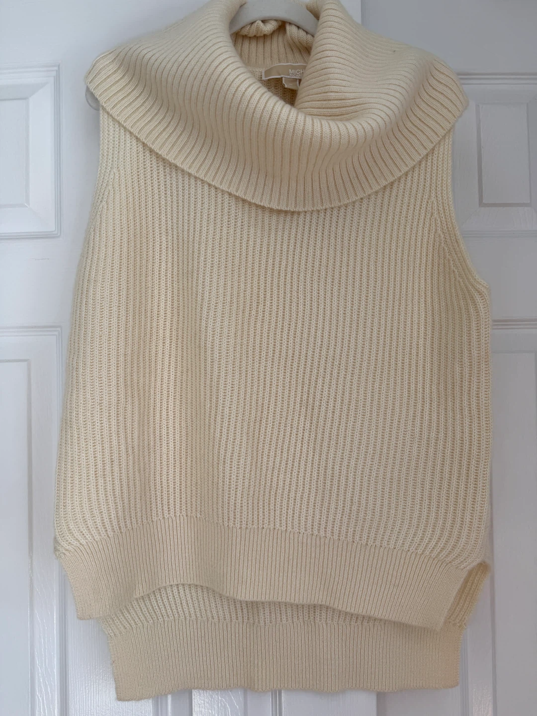 Michael Kors Sleeveless Turtleneck Sweater - Cream, Size M - photo 3