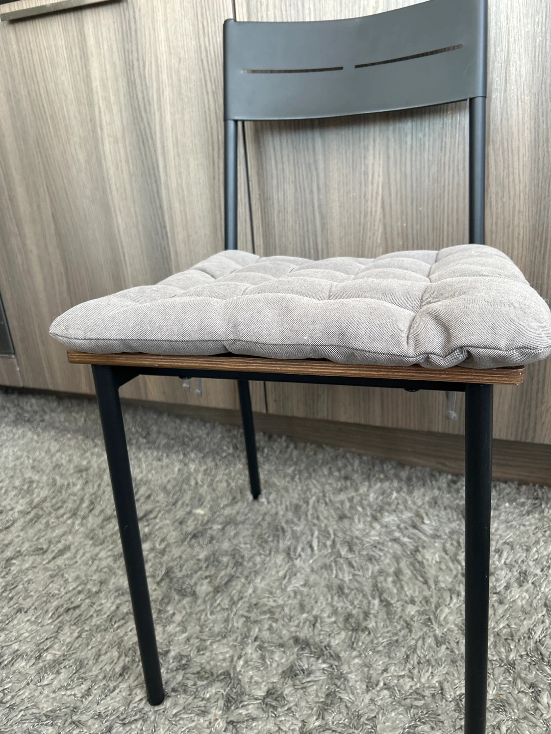 Grey Padded Seat Dining Chair