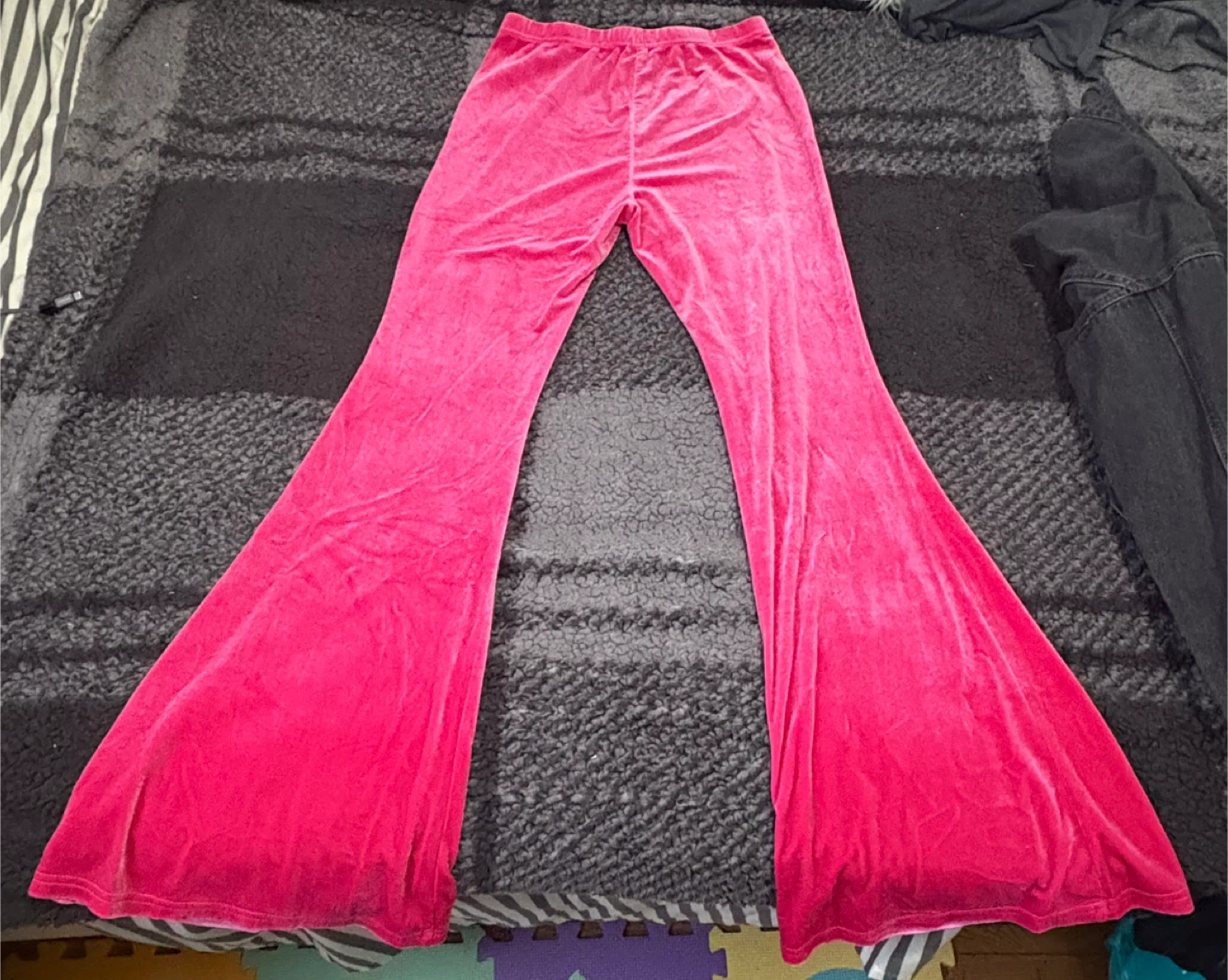 Hot Pink Velvet Bellbottoms - Medium - photo 2