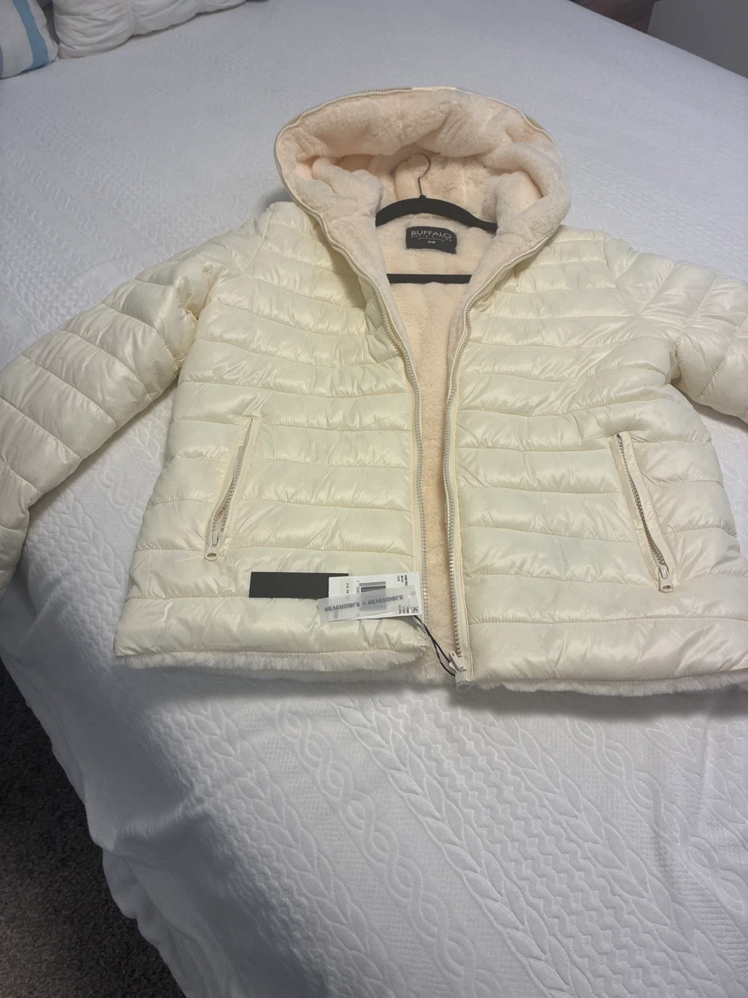 Buffalo Puffer Jacket Cream Colour Size Medium