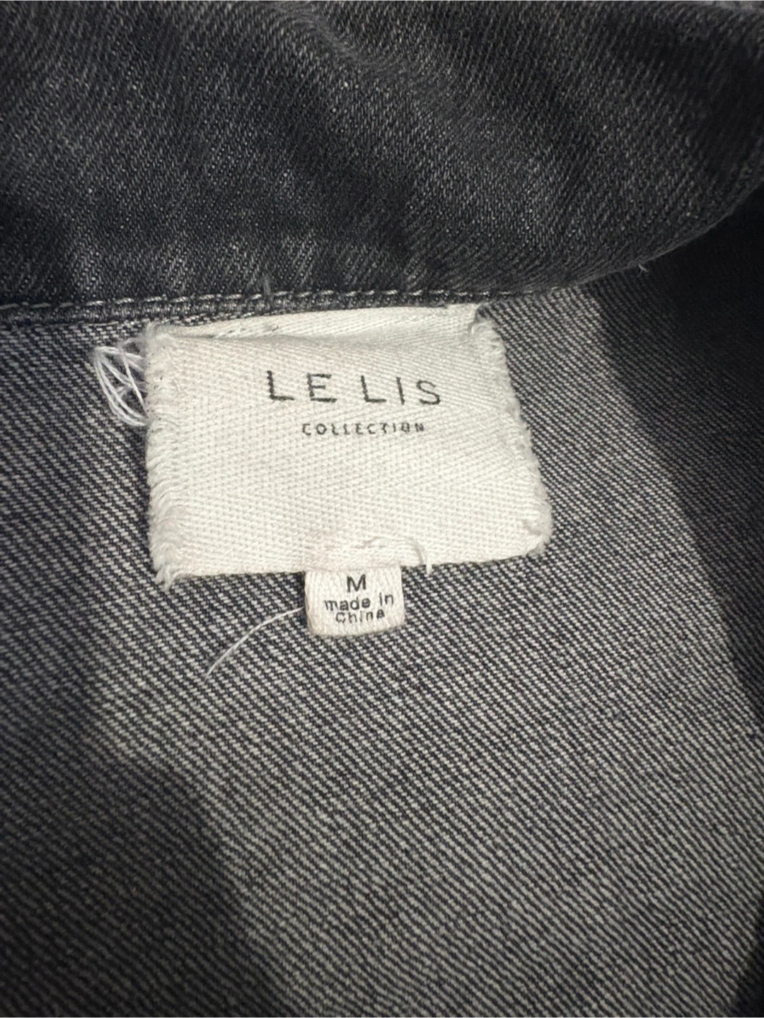 Black Cropped Jean Jacket - Medium - photo 3