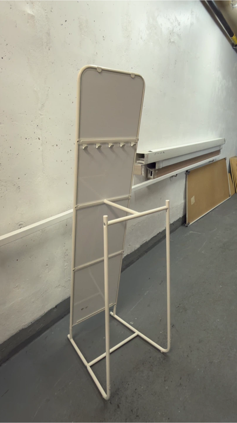 Cream Full Length Mirror with Rack - photo 3