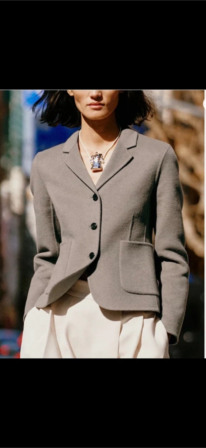 ZARA Cropped Wool Blend Blazer