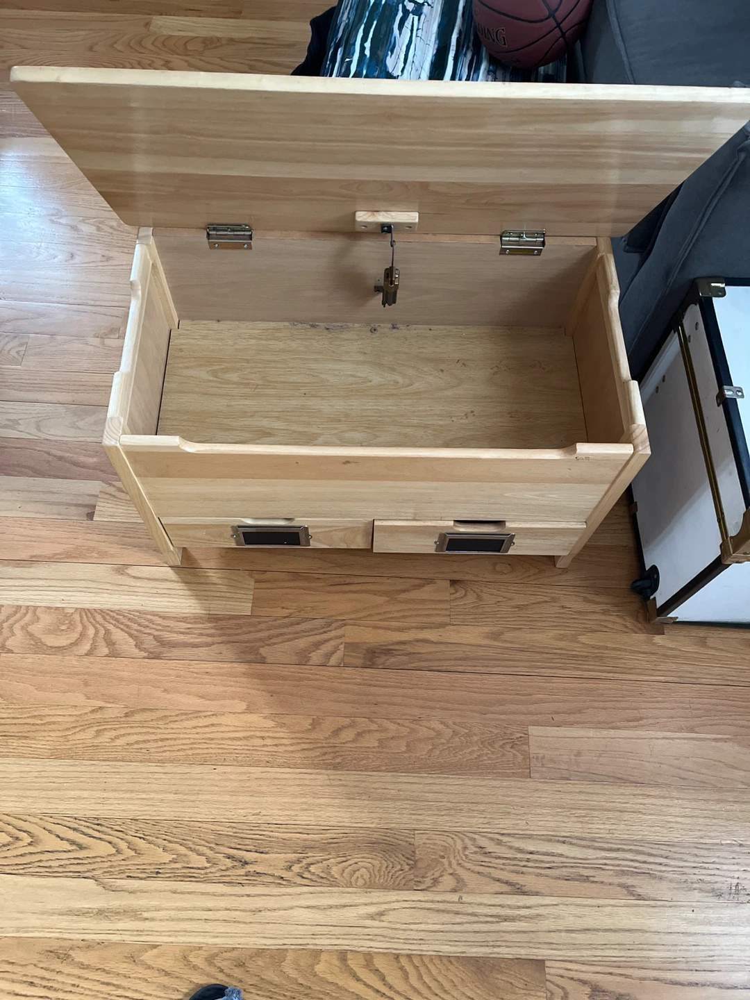 Wooden Toy Box with Lid and 2 Drawers - photo 3