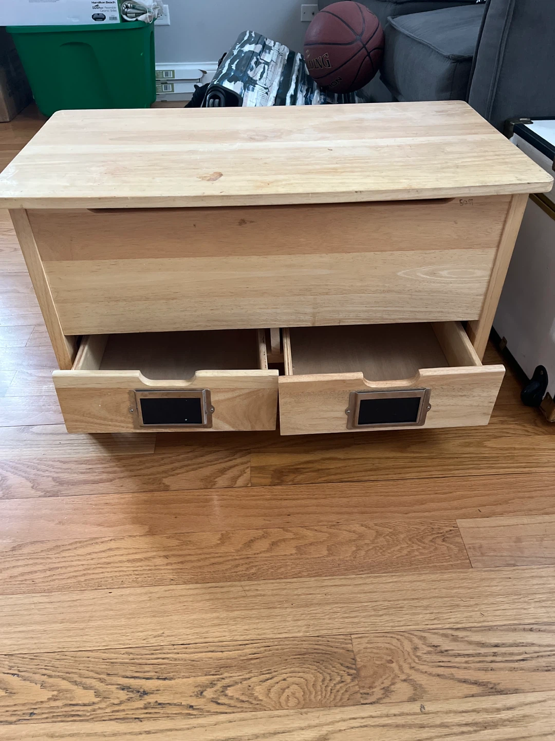Wooden Toy Box with Lid and 2 Drawers - photo 2