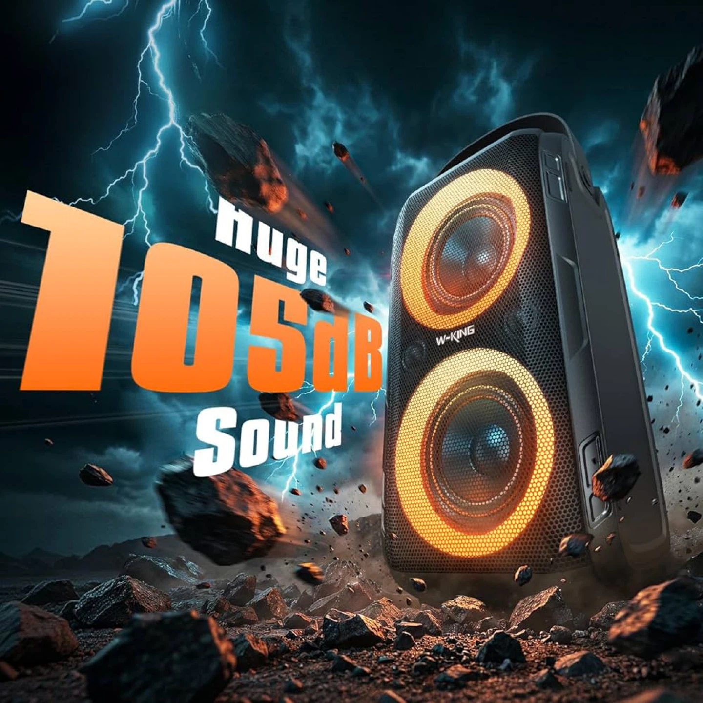 W-KING Bluetooth Portable Bass Light Up Speaker - photo 2
