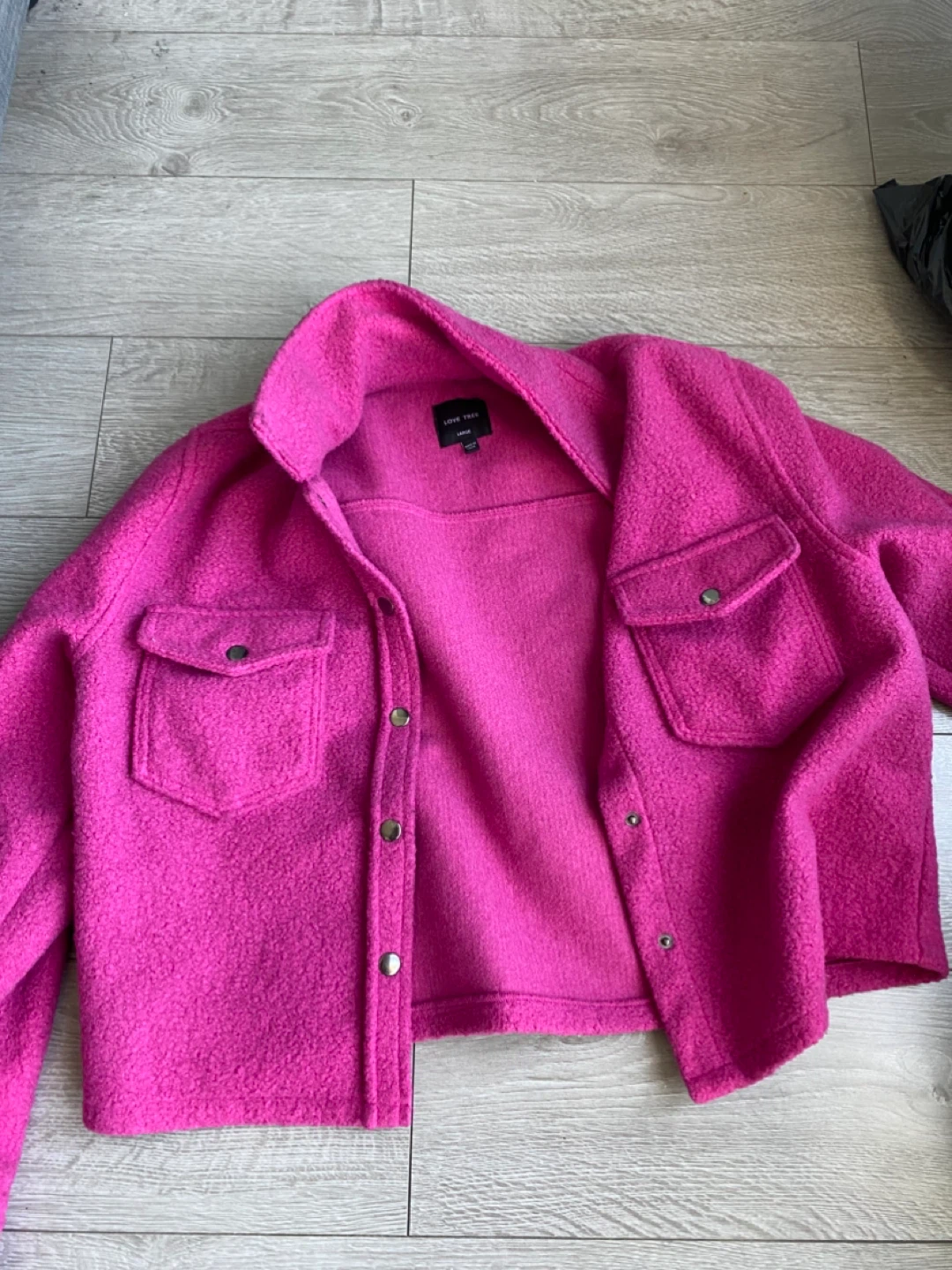 Love Tree Pink Shacket Jacket Large