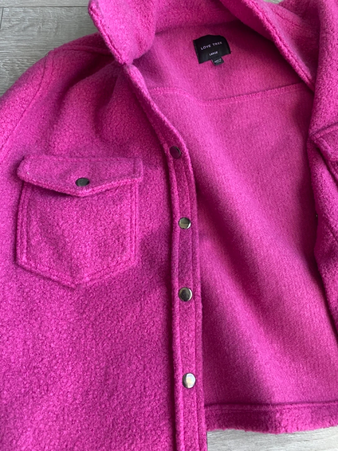 Love Tree Pink Shacket Jacket Large - photo 4